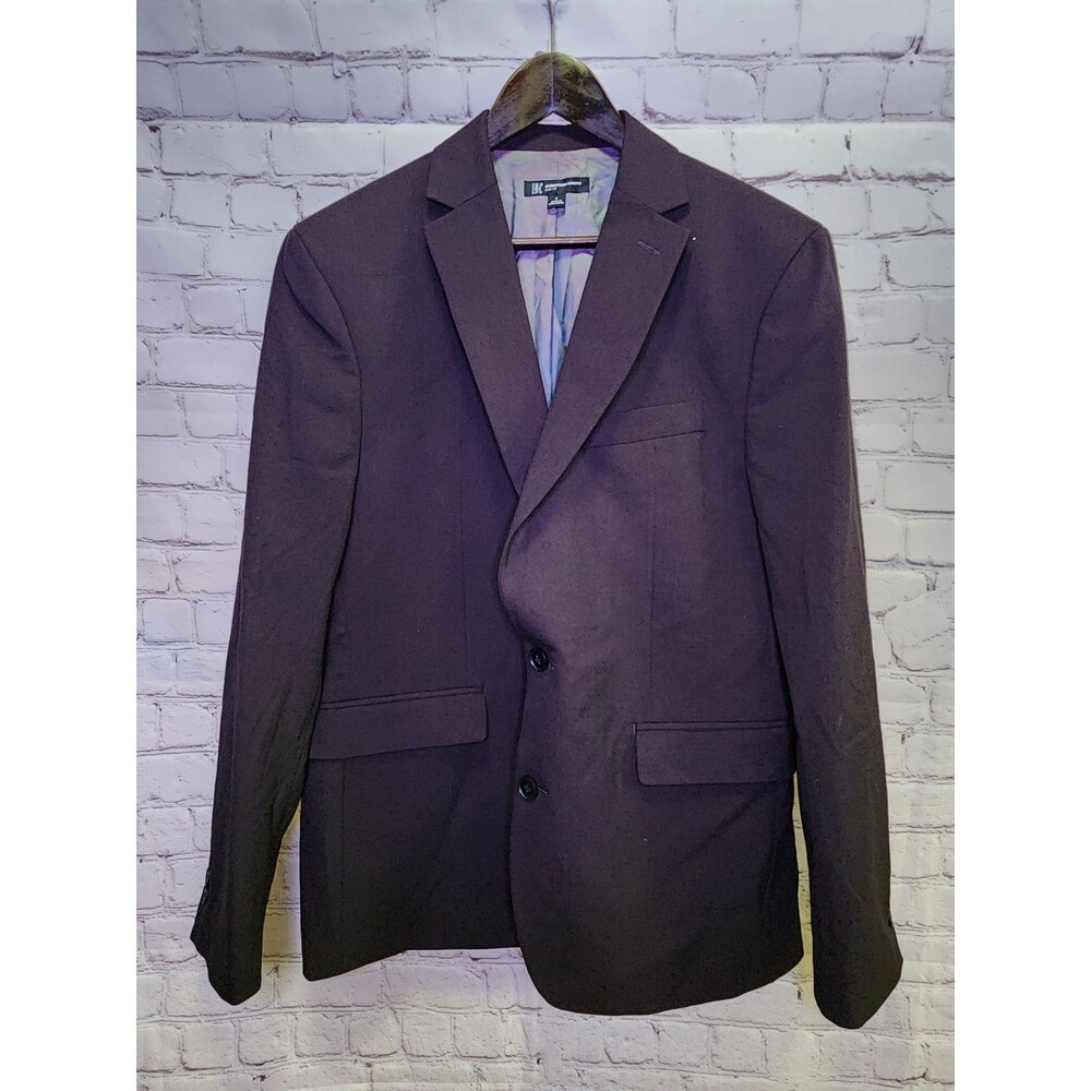 International Concepts Suit Jacket Mens Large Dark Purple Slim Fit Fully Lined